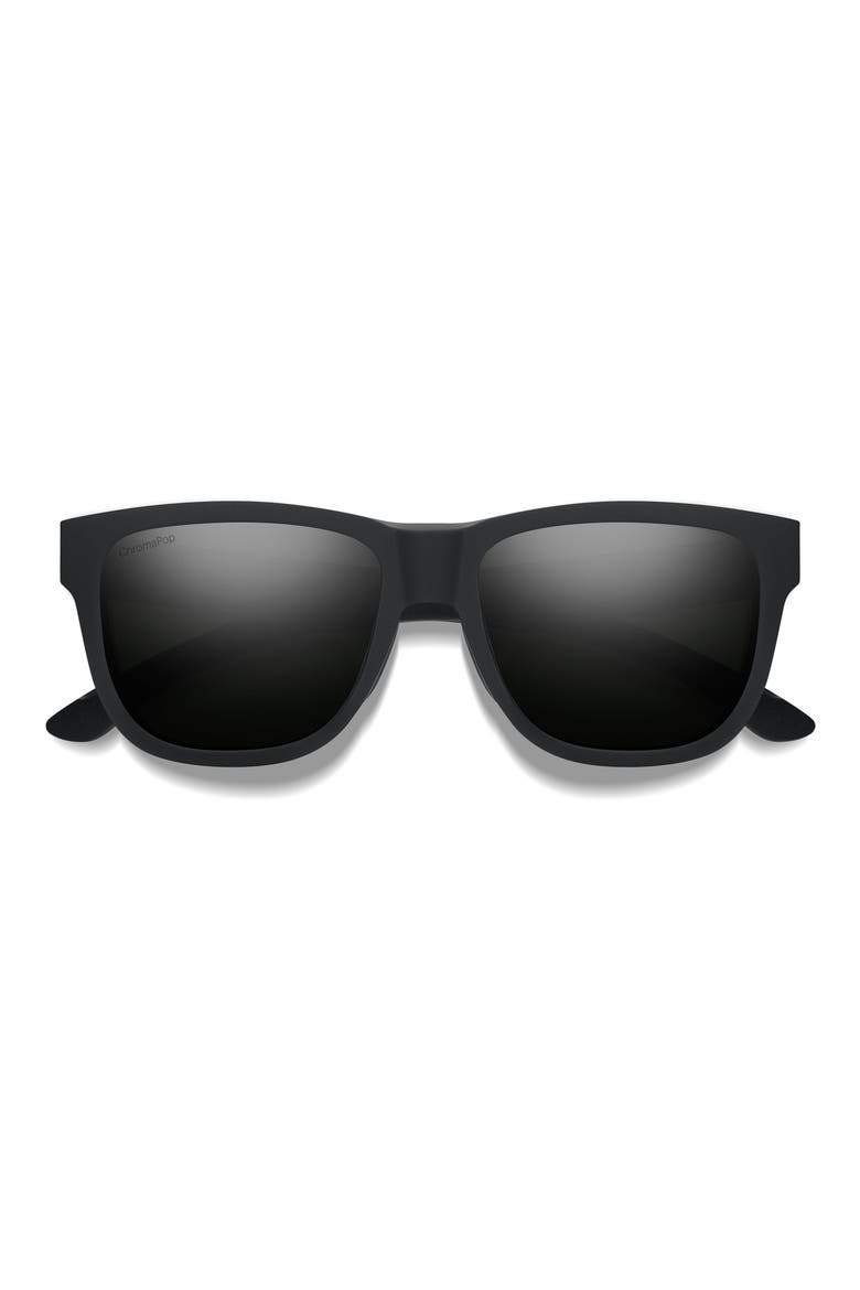 Lowdown Slim 2 53mm ChromaPop™ Square Sunglasses, Main, color, BLACK / CHROMAPOP GLASS BLACK