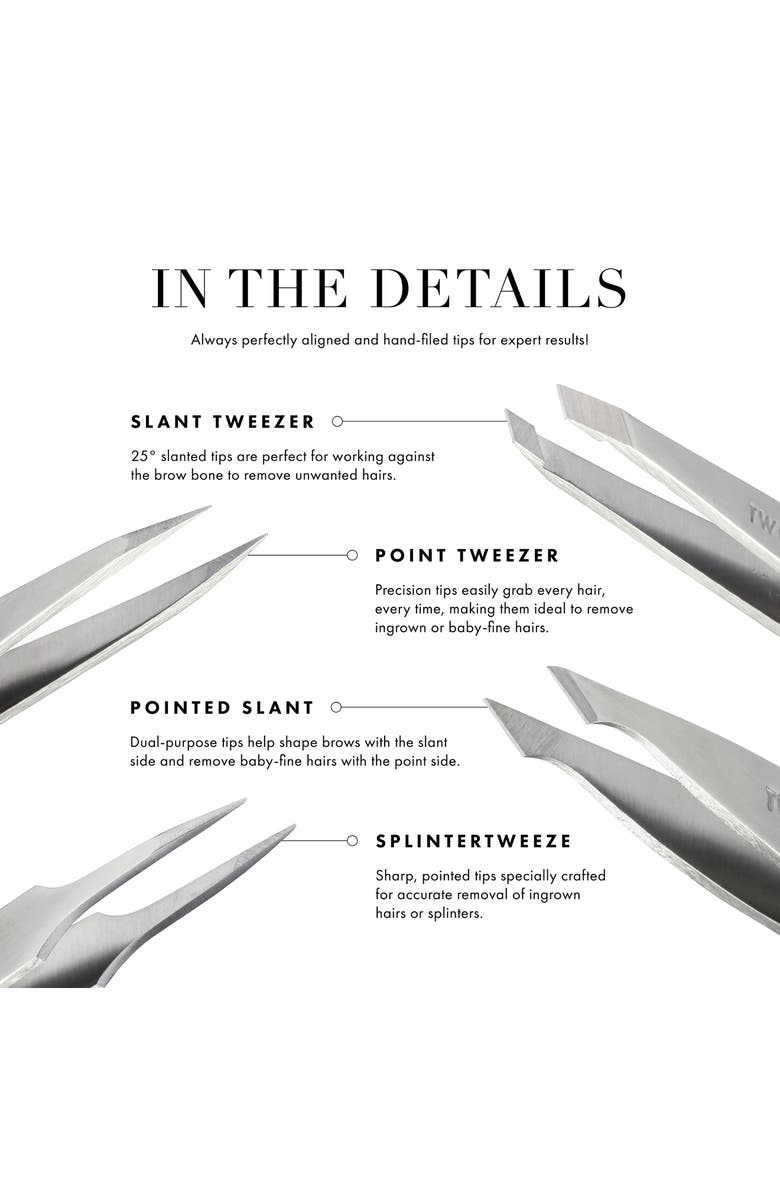 TWEEZERMAN Rose Gold Mini Slant Tweezer & Case Set, Alternate, color, Rose Gold