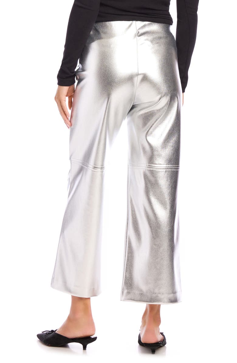 FIFTEEN TWENTY Crop Wide Leg Metallic Faux Leather Pants, Alternate, color, 
