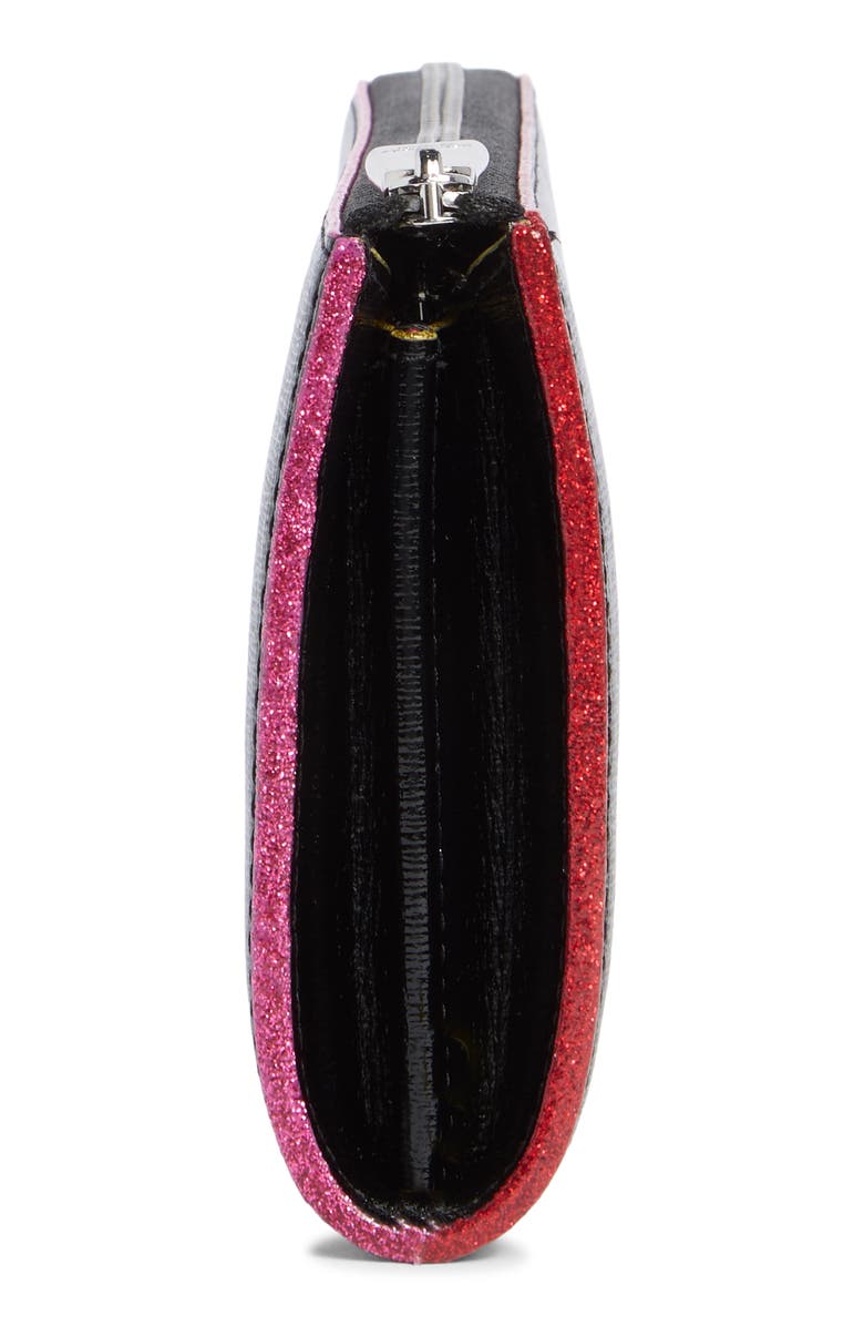 Kate Spade New York devin glitter zip wallet, Alternate, color, Black Multi
