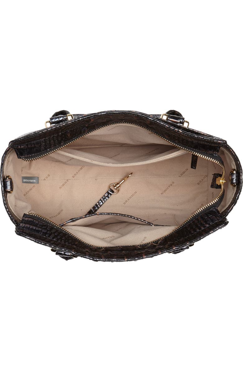 Brahmin Nadia Croc Embossed Leather Satchel, Alternate, color,