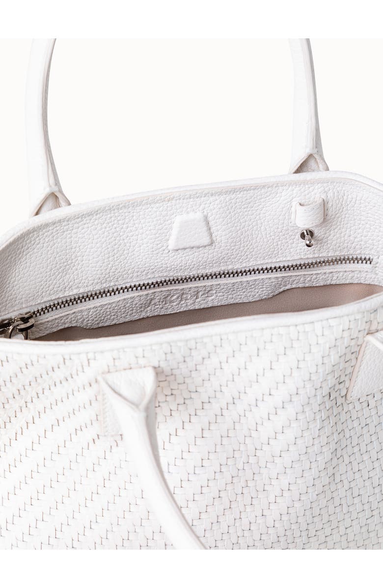 Akris Small AI Woven Leather Convertible Tote, Alternate, color, Ecru