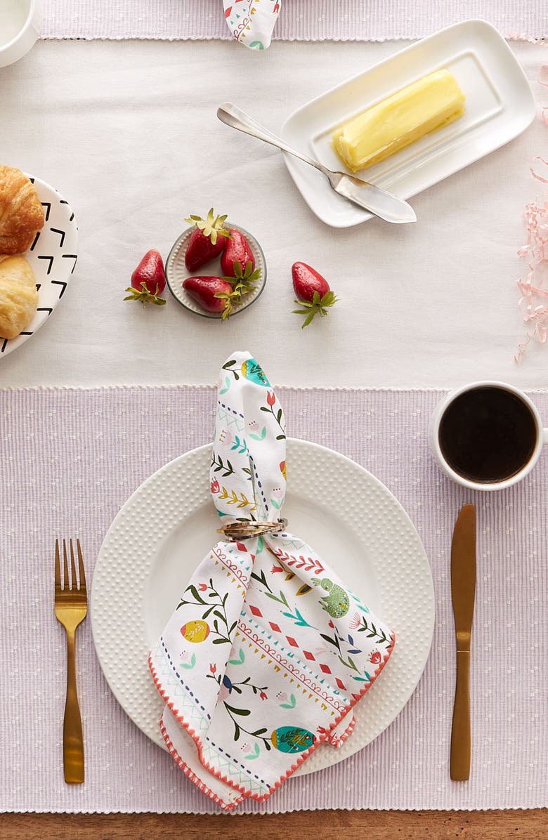 Design Imports Lavender Fog Dobby Dot Rib Set of 4 Placemats, Alternate, color, Purple