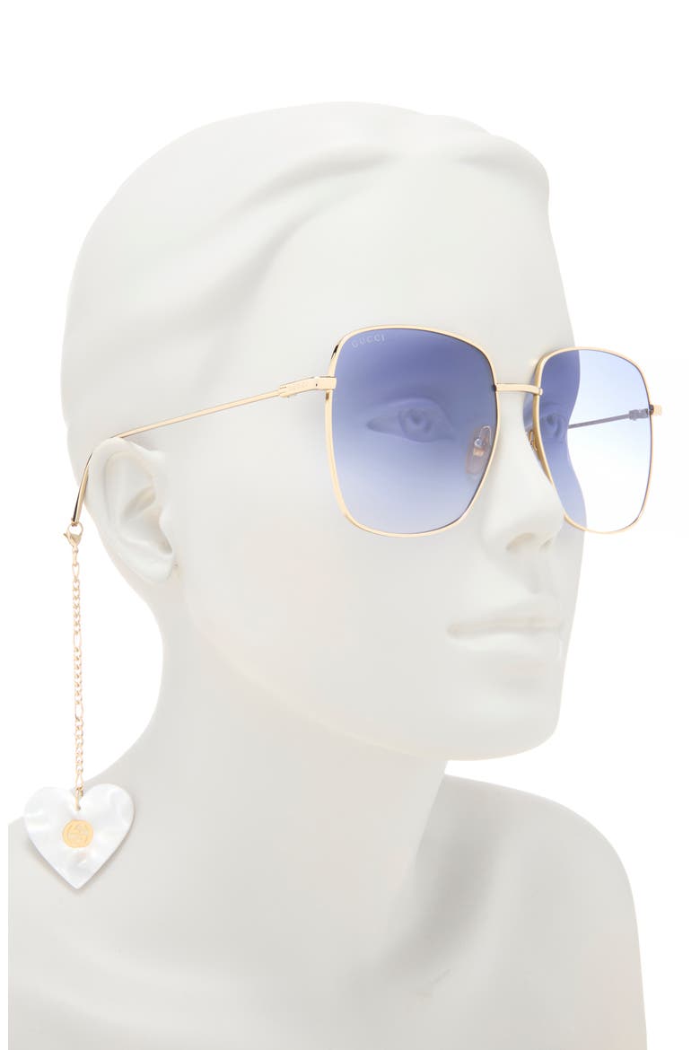 59mm Square Sunglasses, Alternate, color, GOLD GOLD VIOLET