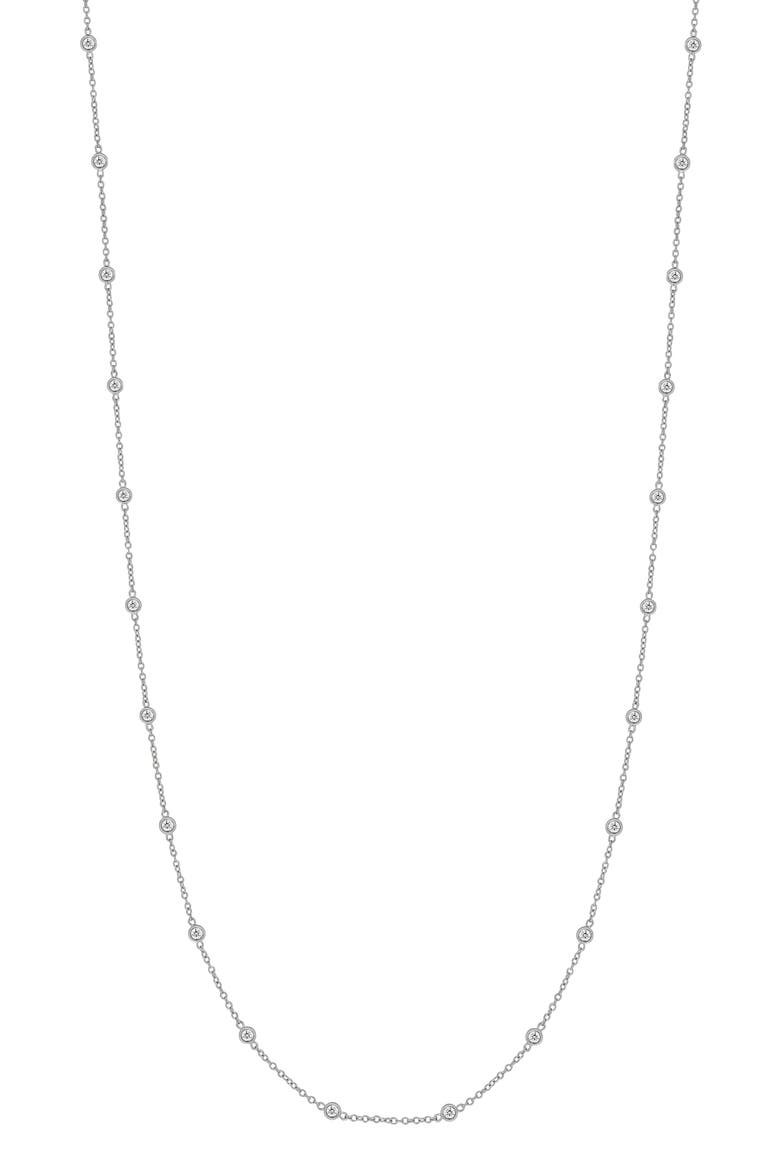 Rita Diamond Station Long Necklace (Nordstrom Exclusive), Main, color, 18K WHITE GOLD