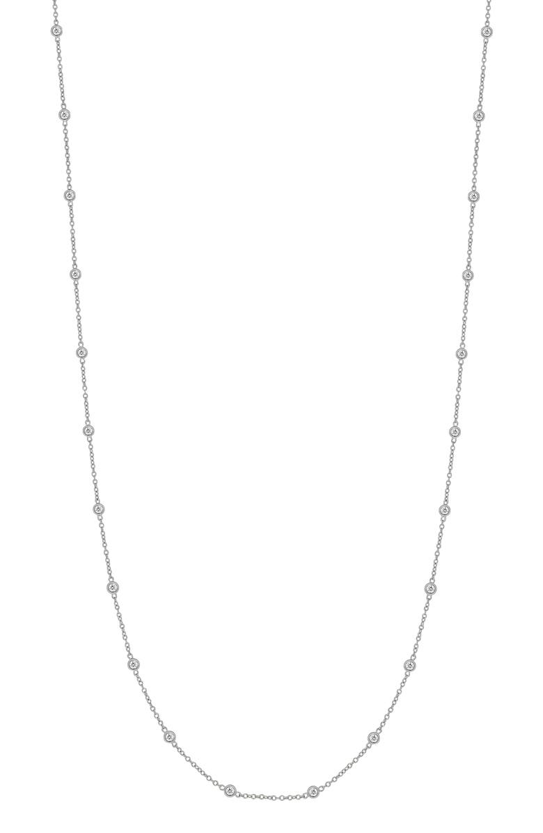 Bony Levy Rita Diamond Station Long Necklace, Main, color, 18K White Gold