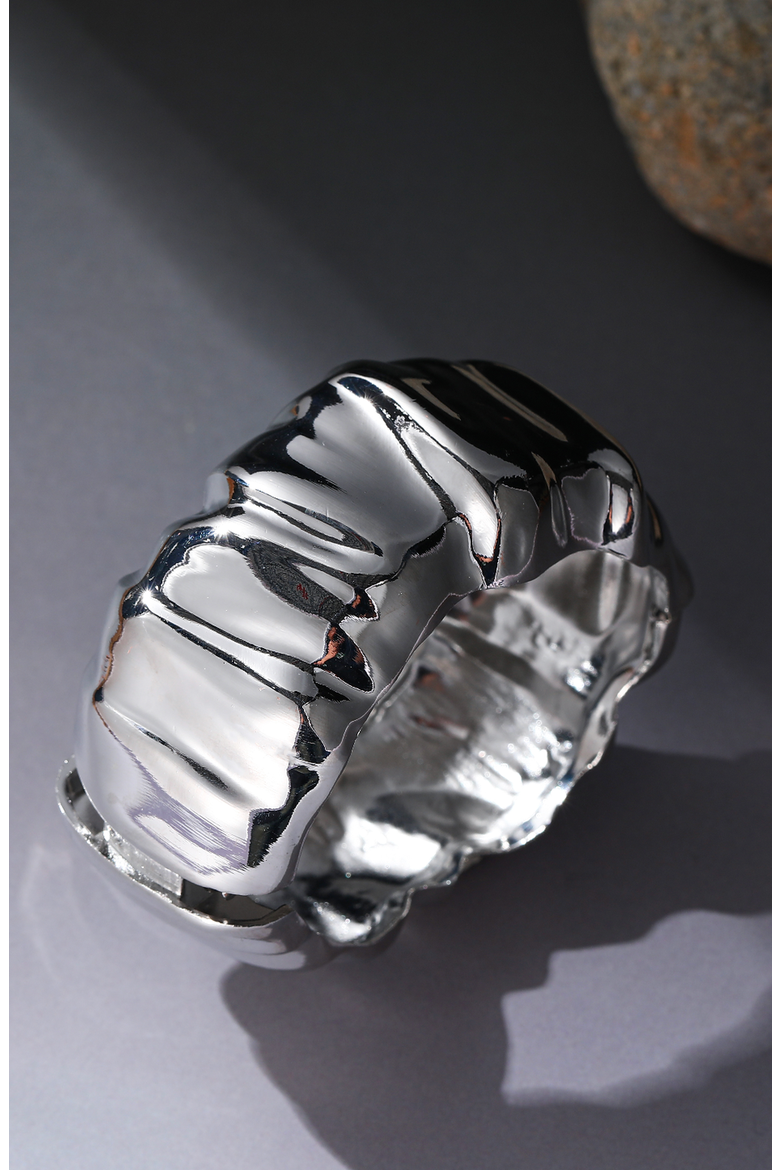 Nanas Armor Baroque Cuff Bracelet, Alternate, color, Silver
