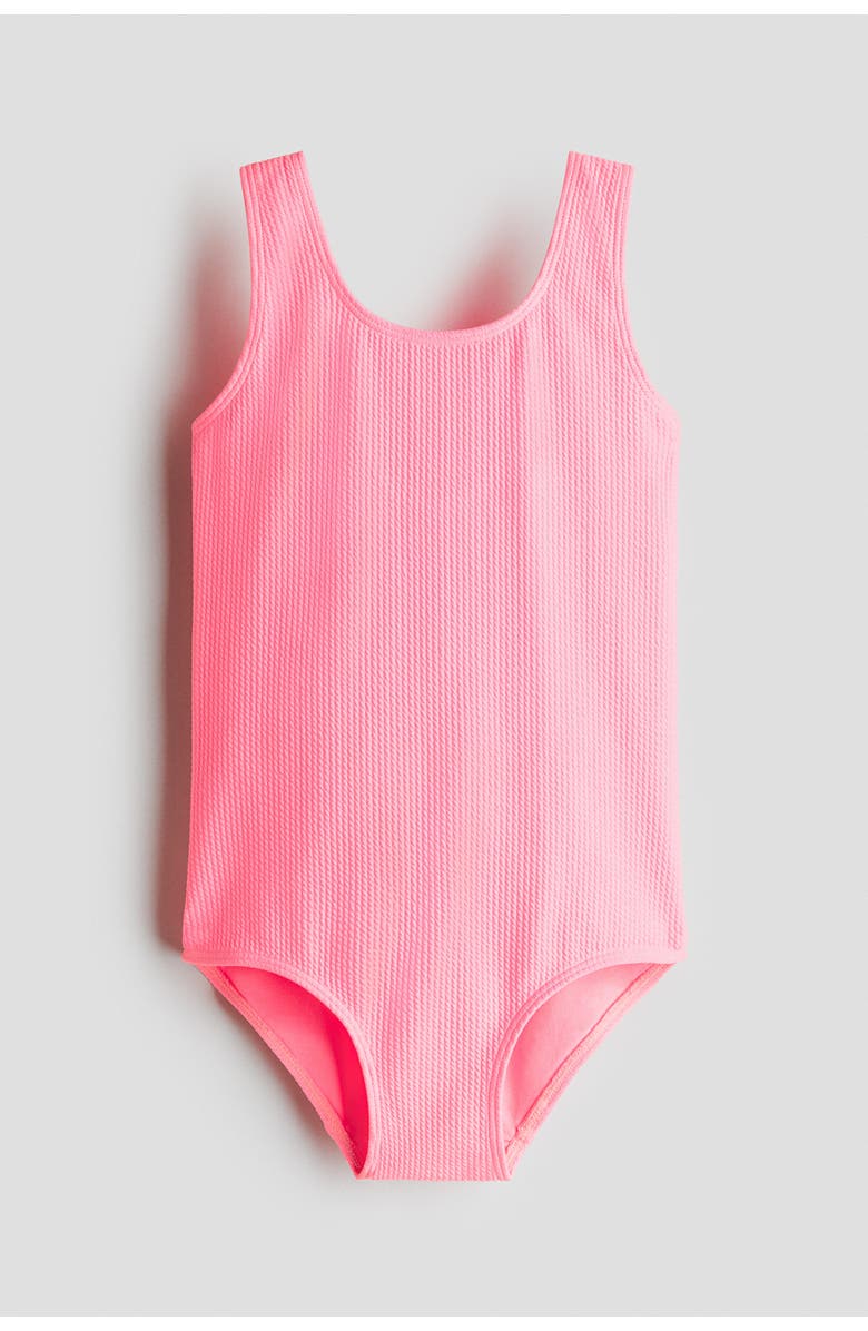 H&M Textured Swimsuit, Main, color, Pink