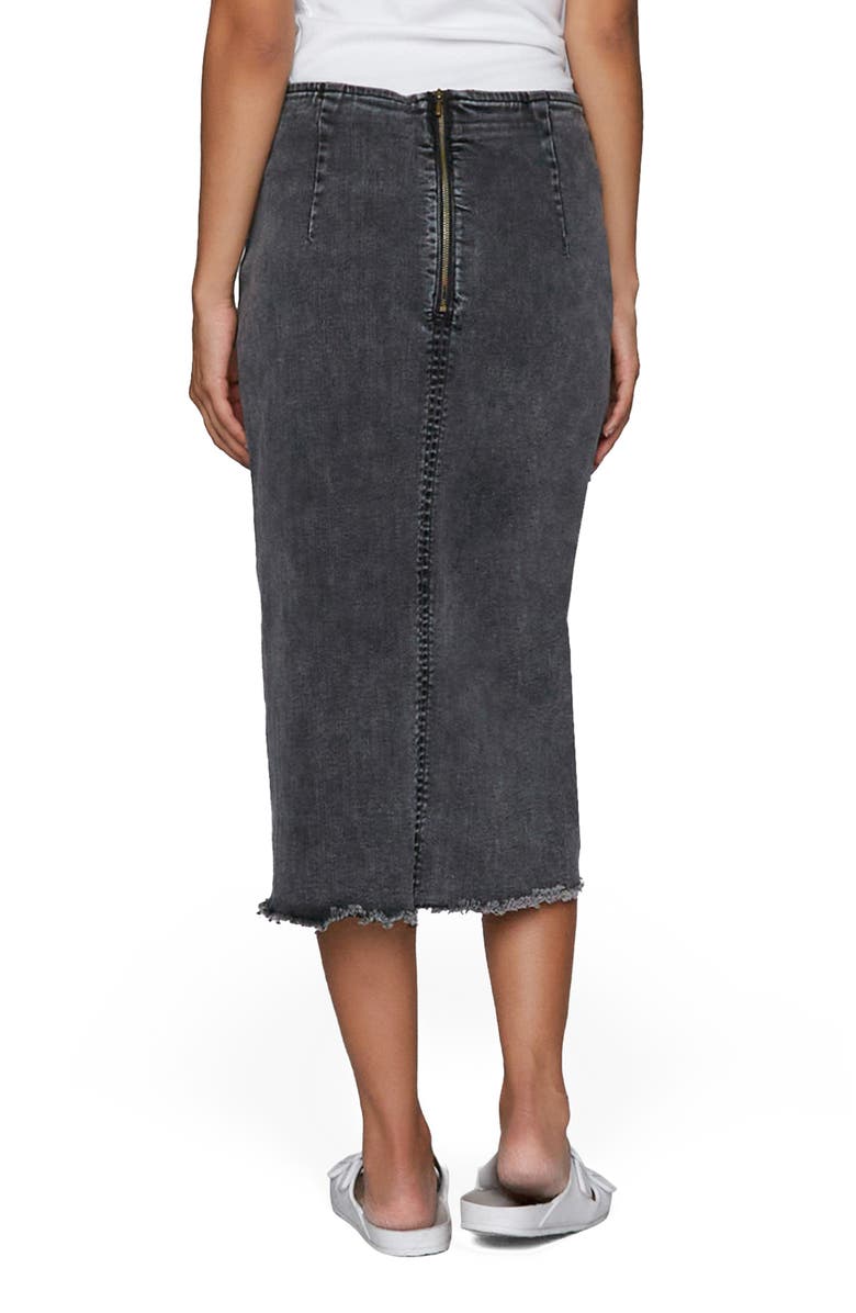 Wash Lab Denim Asymmetric Denim Midi Skirt, Alternate, color, Soft Black
