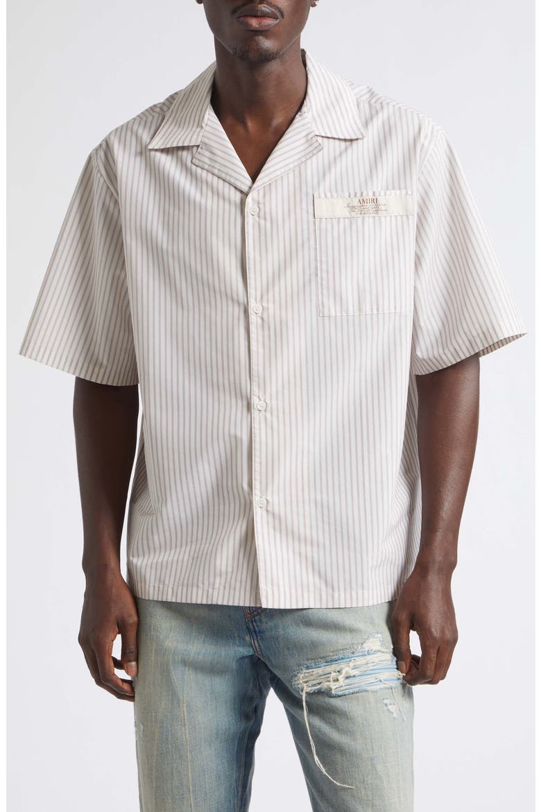 SPIRIT POPL STRIPE PKT SHIRT, Main, color, ALABASTER