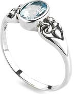 SAMUEL B. Sterling Silver Oval Blue Topaz Ring