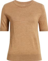 Caslon® Short Sleeve Wool Blend Sweater Top
