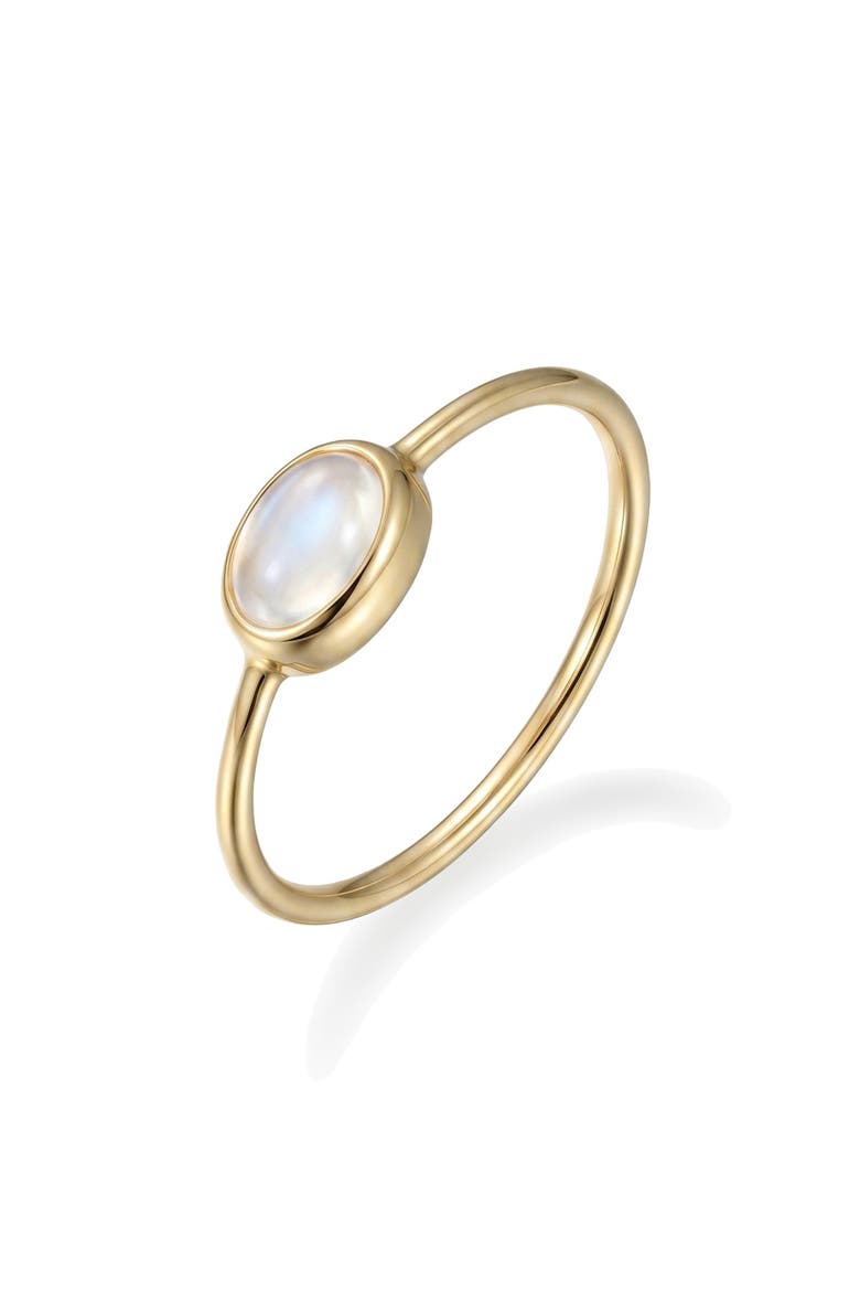 Moonstone 14k Gold Plated Ring, Alternate, color, GOLD/ WHITE