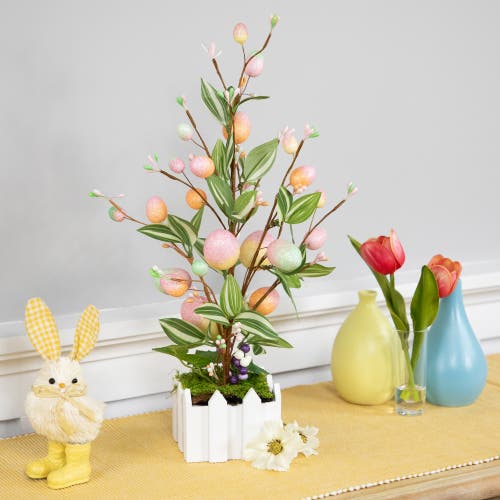 NORTHLIGHT NORTHLIGHT ARTIFICIAL POTTED TWIG TREE WITH EASTER EGGS 