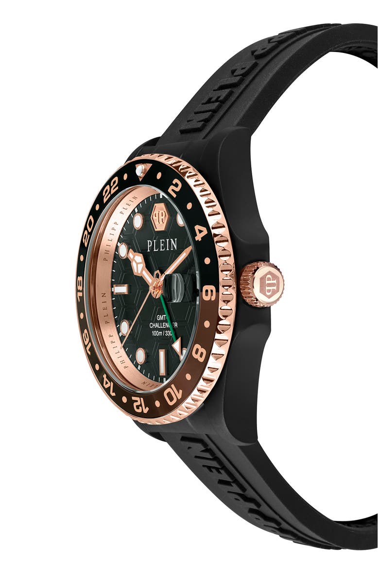 PHILIPP PLEIN GMT-I Challenger Silicone Strap Watch, 44mm, Alternate, color,