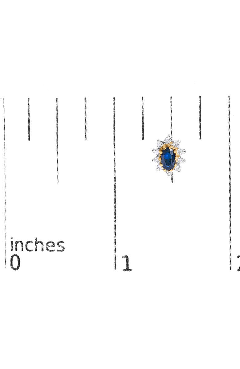 Haus of Brilliance 14K Yellow Gold 1/4 Cttw Diamond and Sapphire Sunburst Halo Stud Earrings, Alternate, color, Yellow