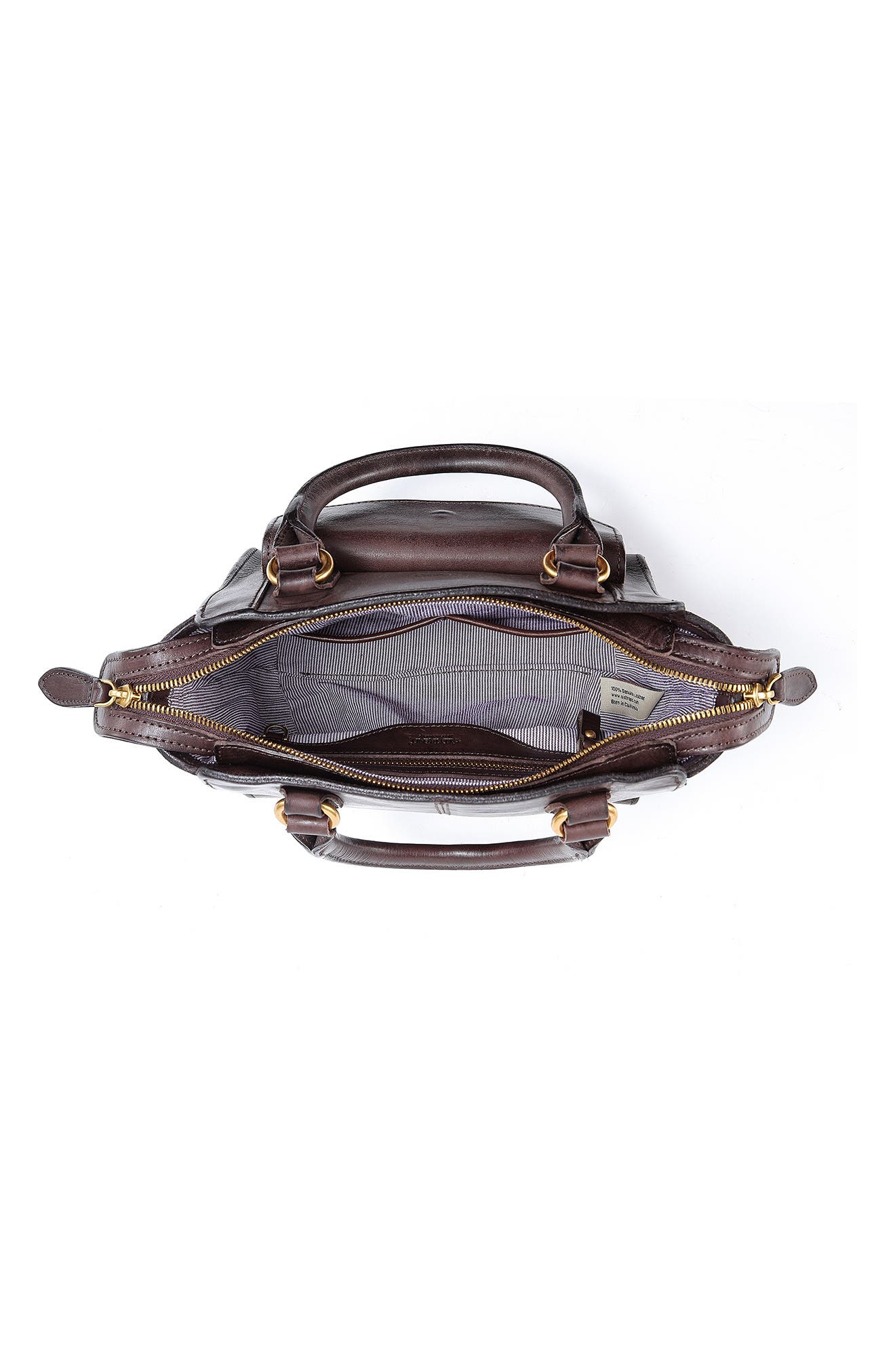 Pansy Mini Satchel Bag, Alternate, color, DARK BROWN