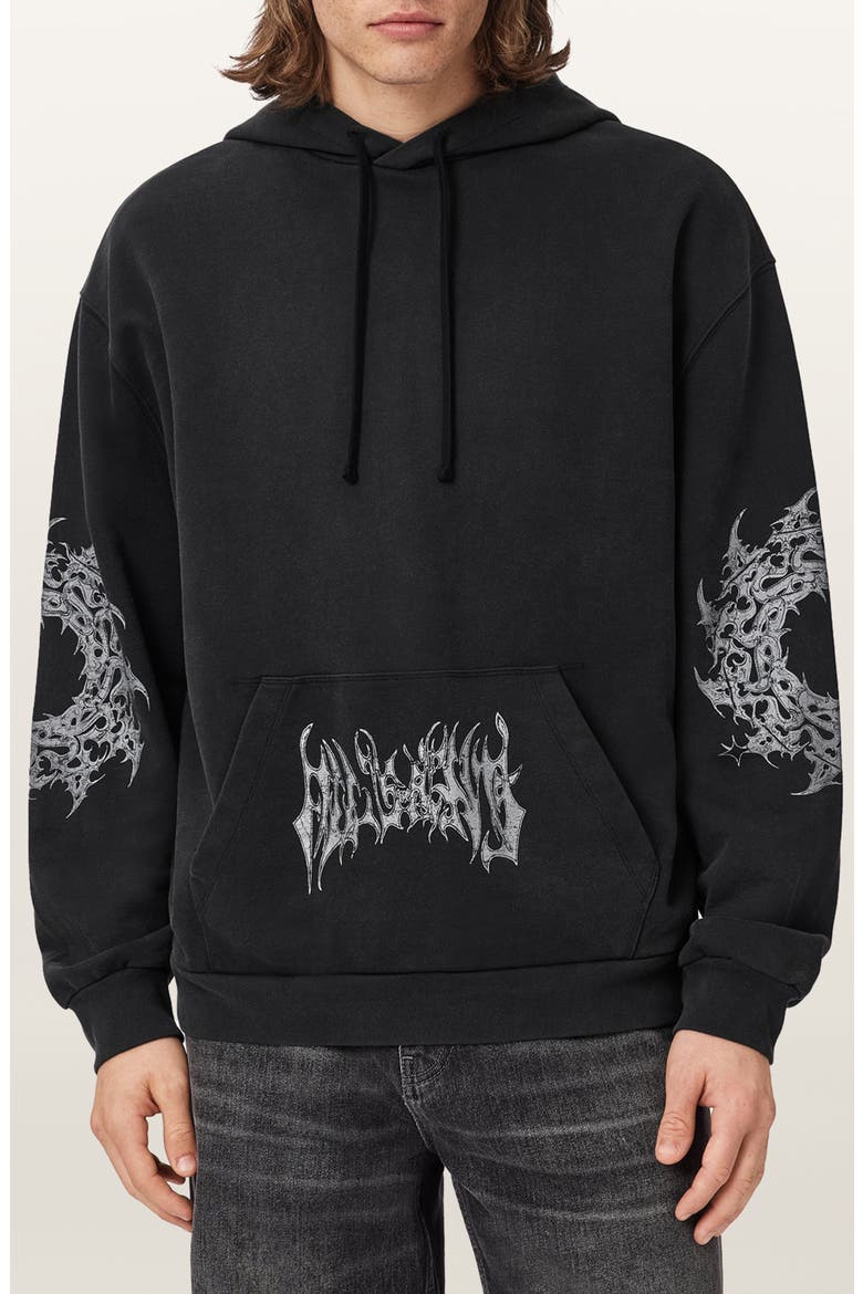 Helvette Graphic Hoodie, Main, color, WASHED BLACK