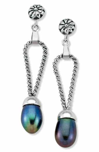 SAMUEL B. Sterling Silver Freshwater Pearl Drop Earrings
