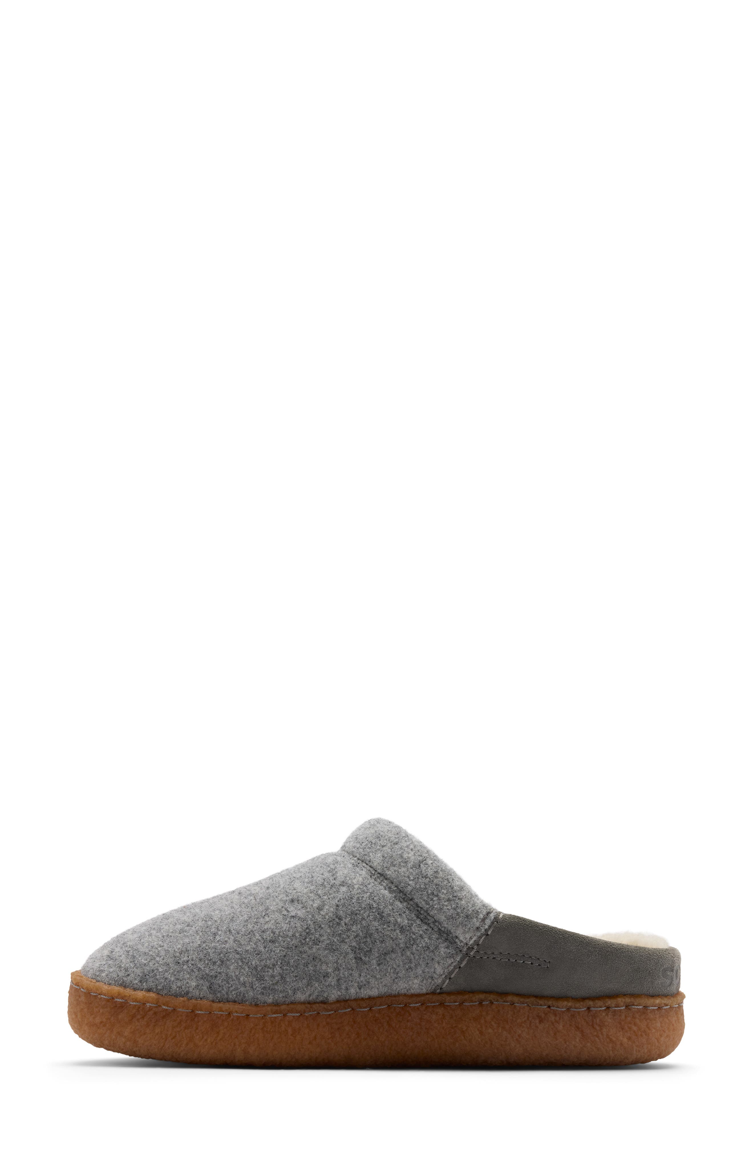 Nakiska III Faux Shearling Lined Slide Slipper, Alternate, color, ANCIENT FOSSIL/ GUM 2