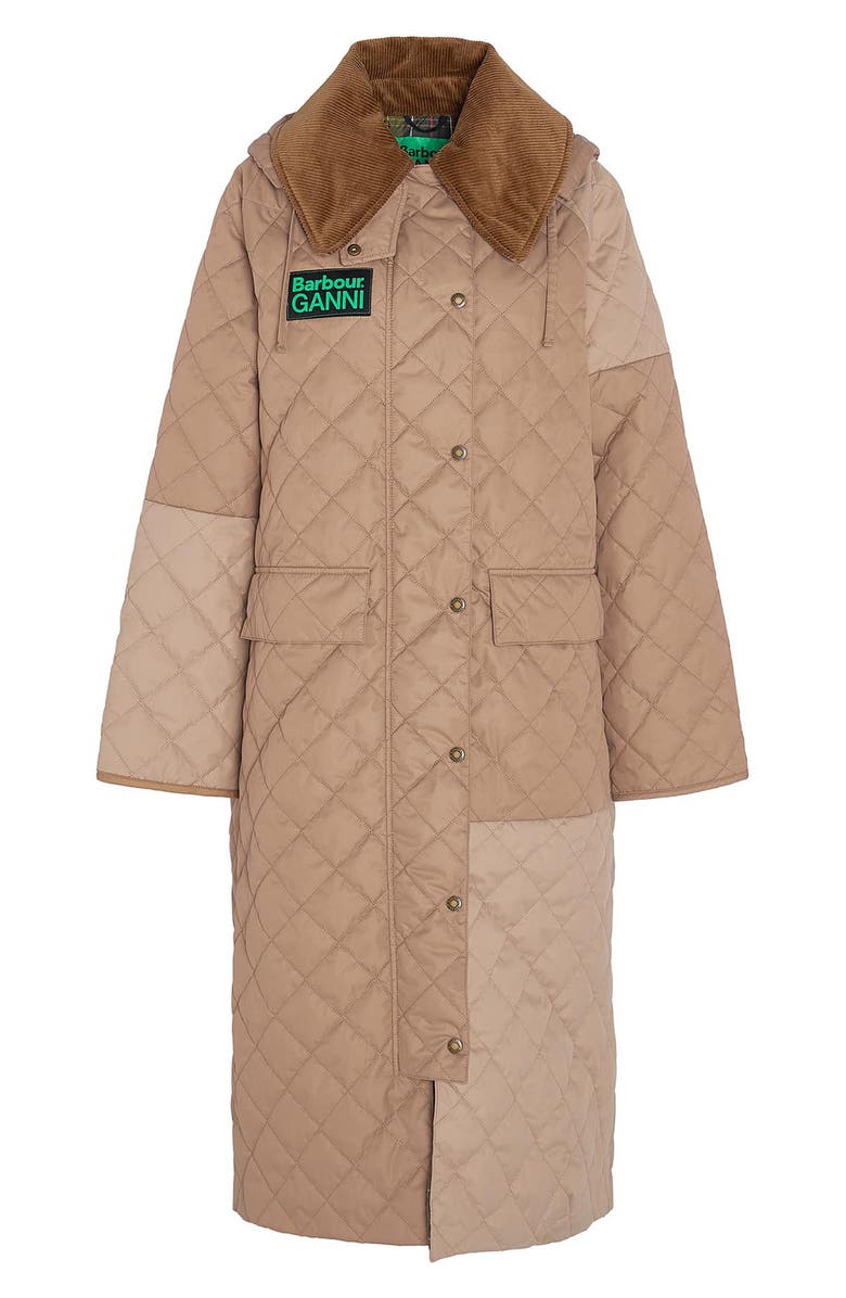 BARBOUR X GANNI Burghley Oversize Quilted Coat, Alternate, color,