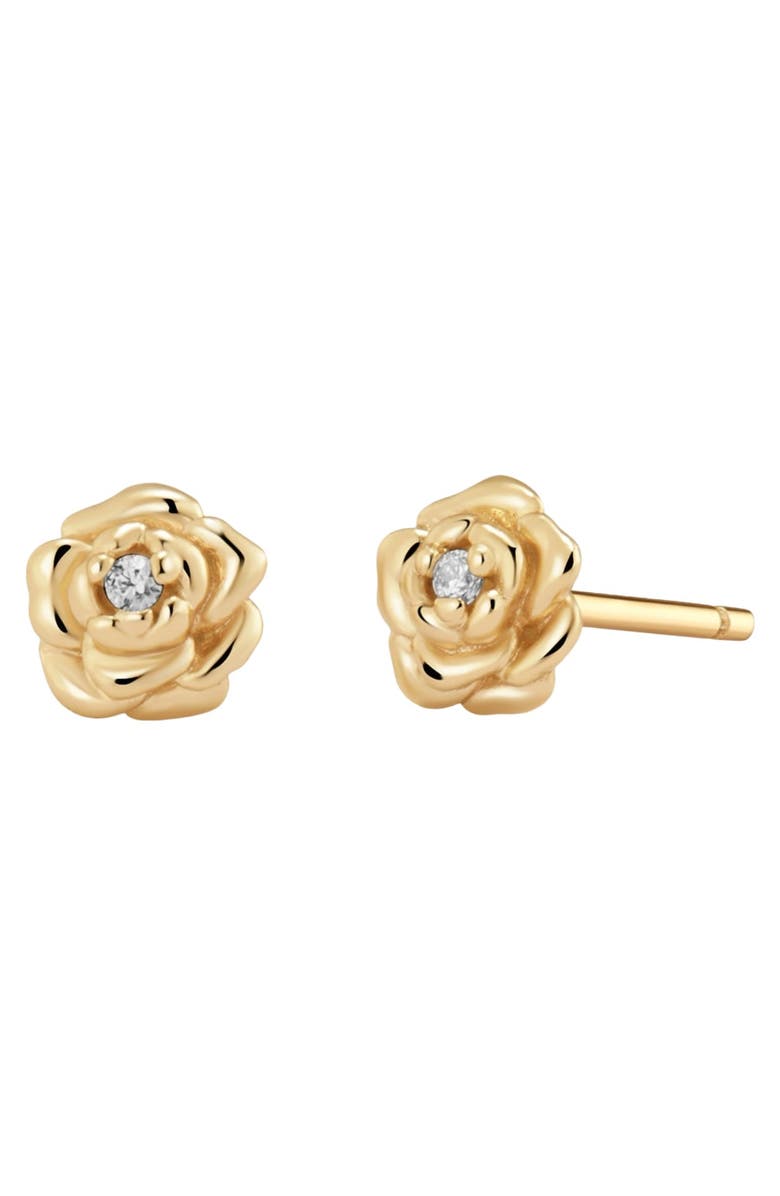 MADE BY MARY CZ Birth Flower Stud Earrings, Main, color, September - Gold Vermeil