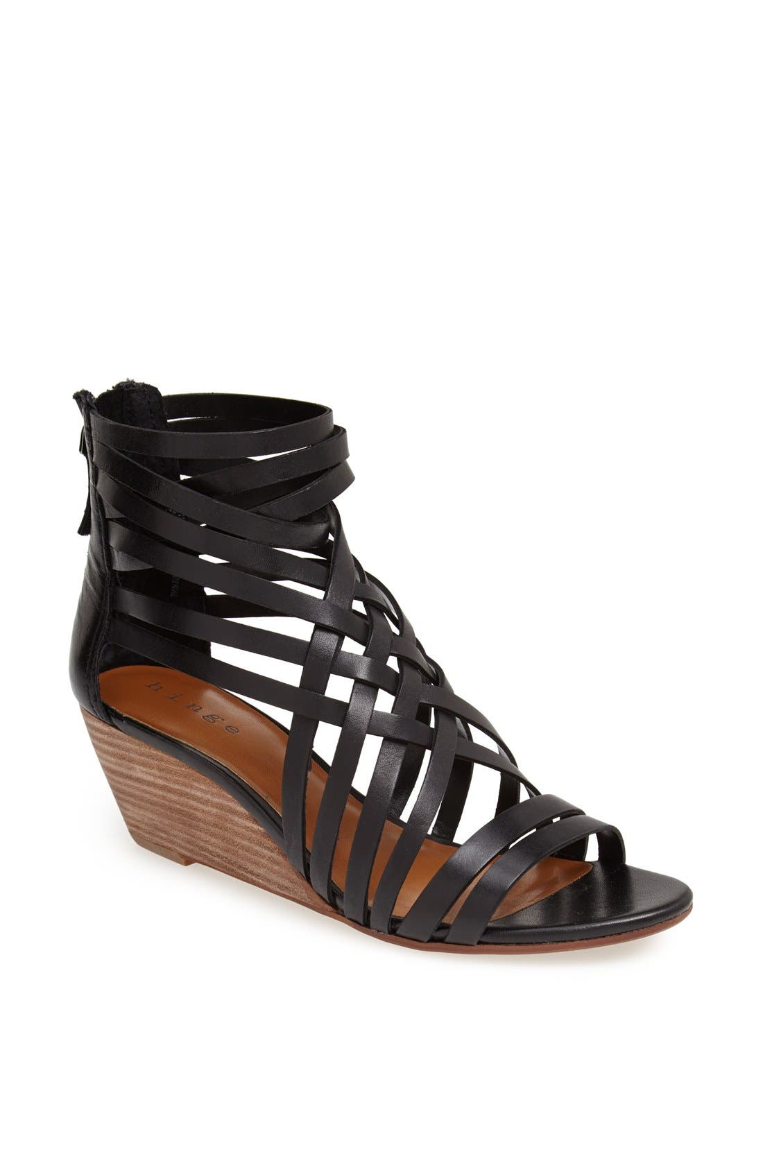 Hinge 'Neta' Leather Wedge Sandal, Main, color, 