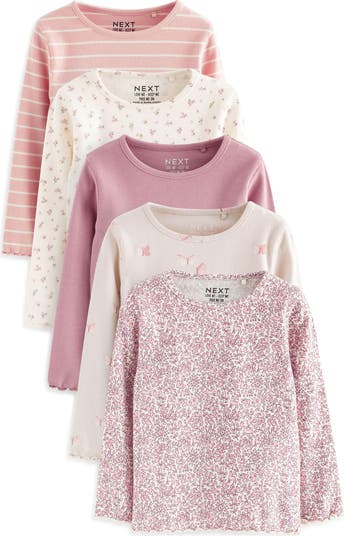 Kids' Assorted 5-Pack Ditsy Rib T-Shirts