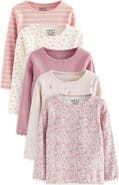NEXT Kids' Assorted 5-Pack Ditsy Rib T-Shirts