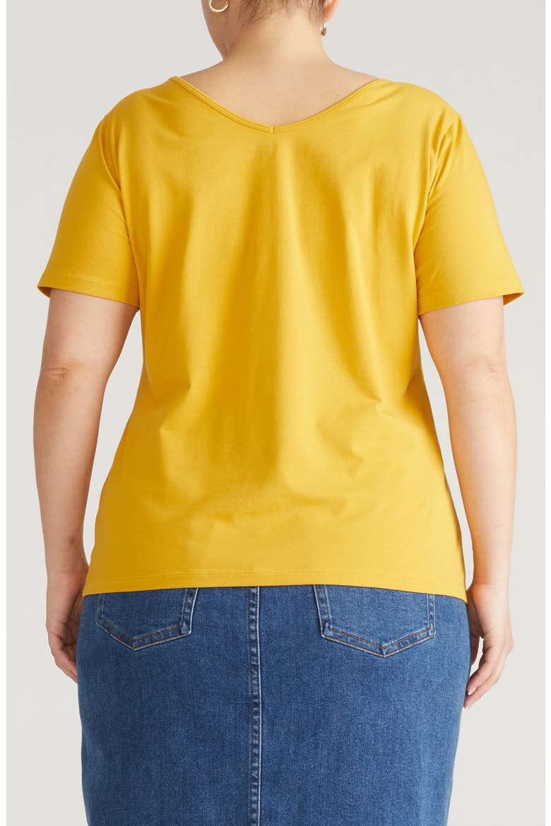 Double V-Neck T-Shirt, Alternate, color, GOLDENROD YELLOW