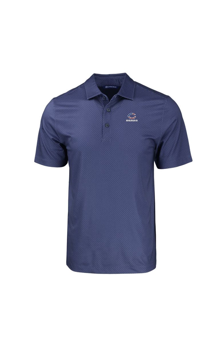 Cutter & Buck Men's Cutter & Buck Navy Chicago Bears  Americana Pike Eco Tonal Geo Print Stretch Recycled Polo, Alternate, color, 