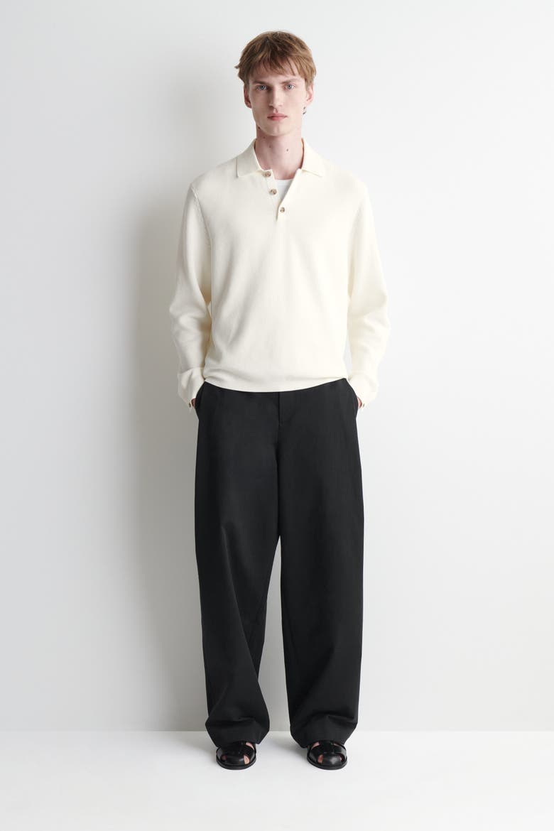 Honeycomb-knit Polo Shirt, Alternate, color, OFF-WHITE