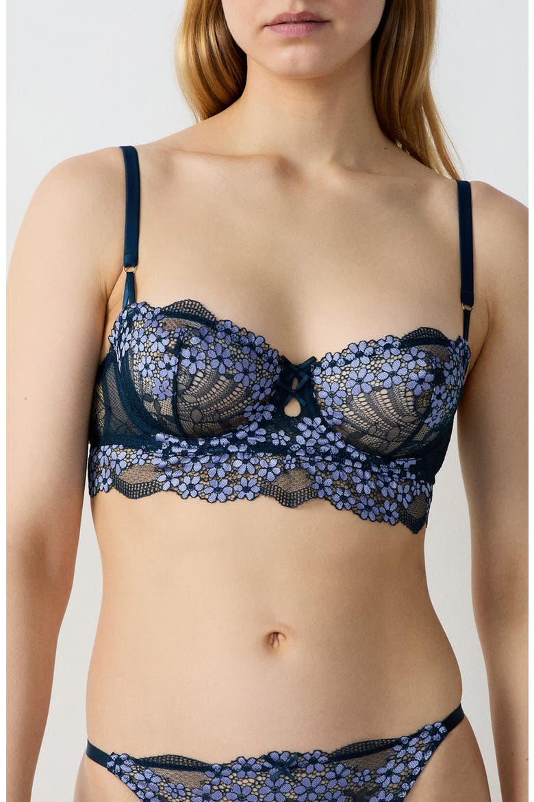 Somptueuse No. 9 Underwire Balconette Bra, Main, color, NIGHT BLUE