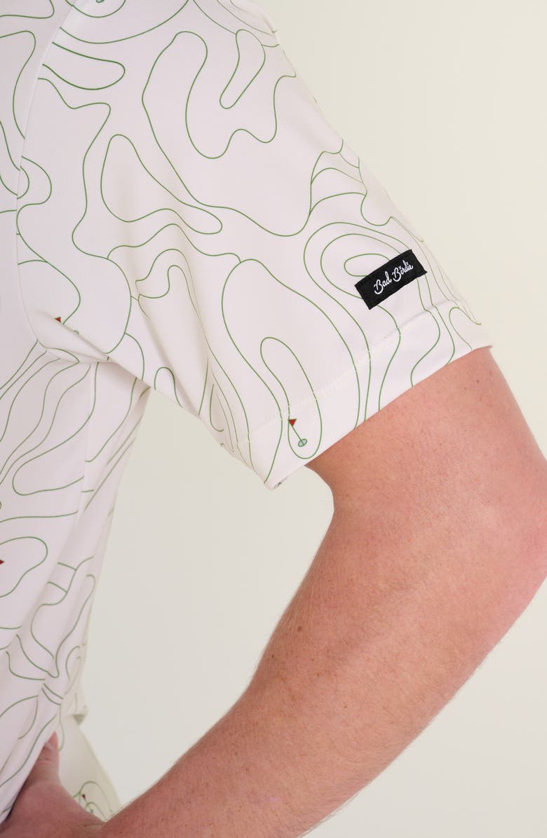 Bad Birdie Core Topographic Print Performance Golf Polo, Alternate, color,