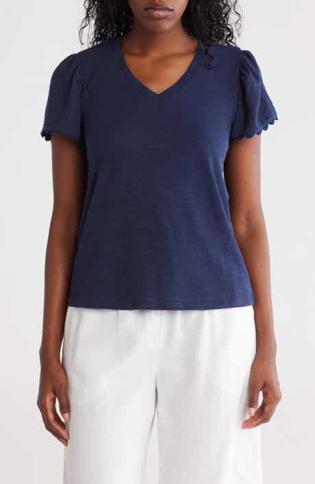 Caslon® Scallop Trim T-Shirt