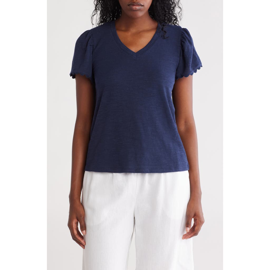 CASLON CASLON® SCALLOP TRIM T-SHIRT