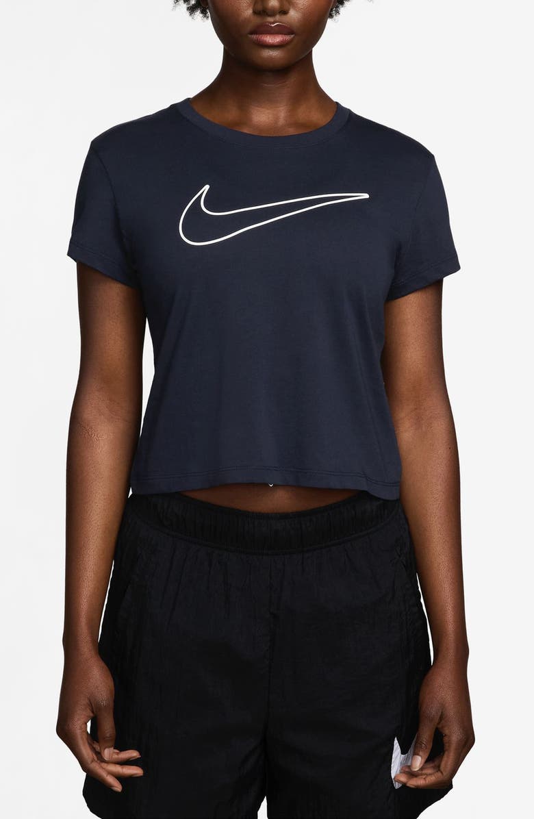 Nike Sportwear Swoosh Graphic T-Shirt, Main, color, Obsidian/ White