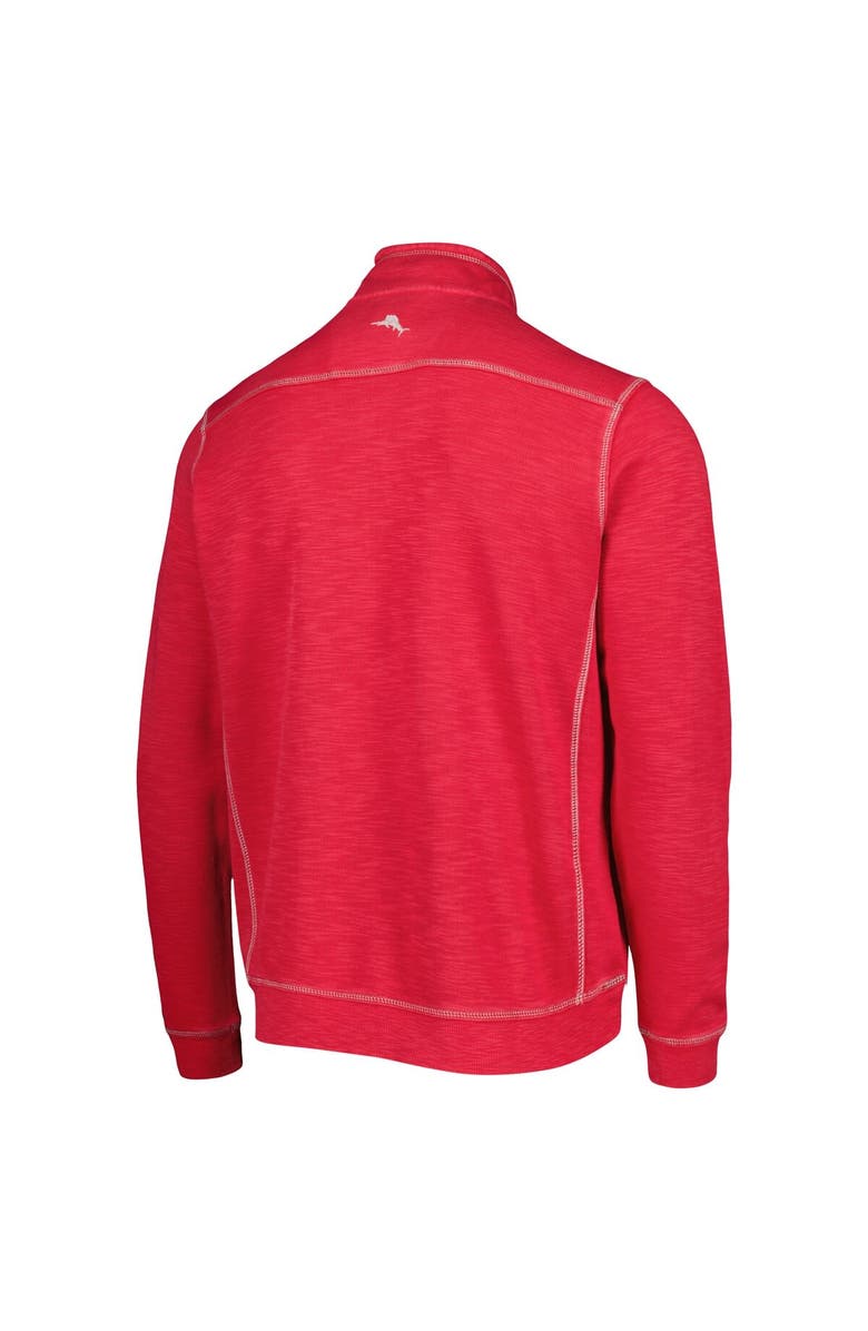 Tommy Bahama Men's Tommy Bahama Crimson Washington State Cougars Sport Tobago Bay Tri-Blend Mock Neck Half-Zip Jacket, Alternate, color, Crimson