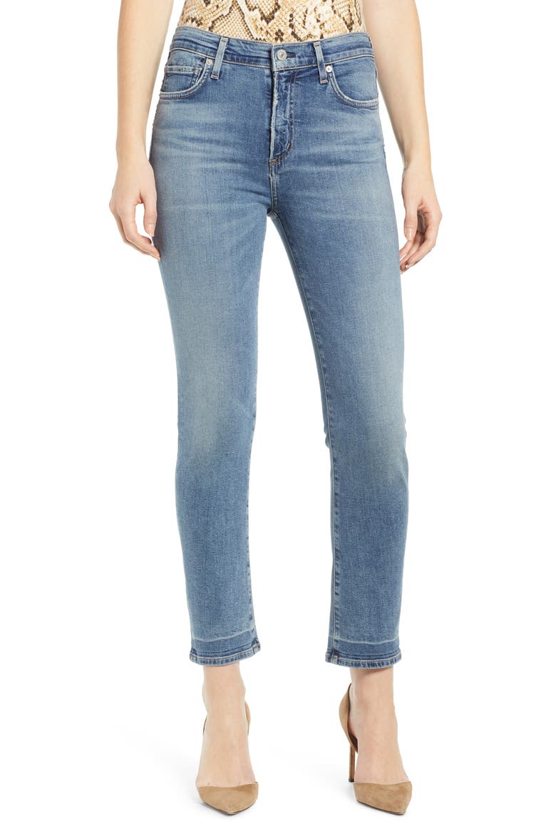 Harlow High Waist Ankle Slim Jeans, Main, color, CAPESIDE