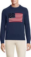 Lands' End Classic Cotton Drifter Signal Flags Crew Neck Sweater