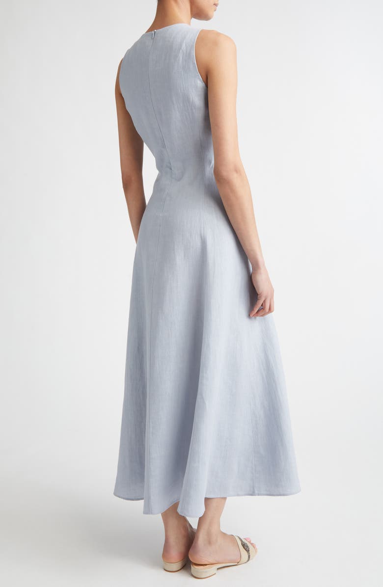 Eleventy Sleeveless Linen Midi Dress, Alternate, color, Sky Blue