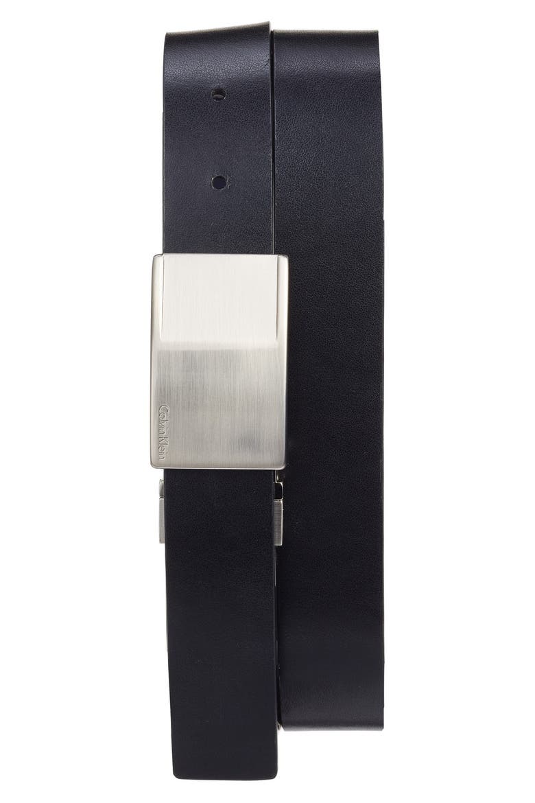 Reversible Leather Belt, Alternate, color, INK