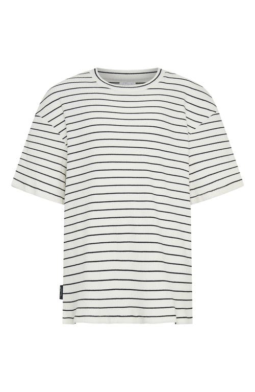 Tiny Tribe Kids' Stripe Rib Stretch Cotton T-shirt In Multi