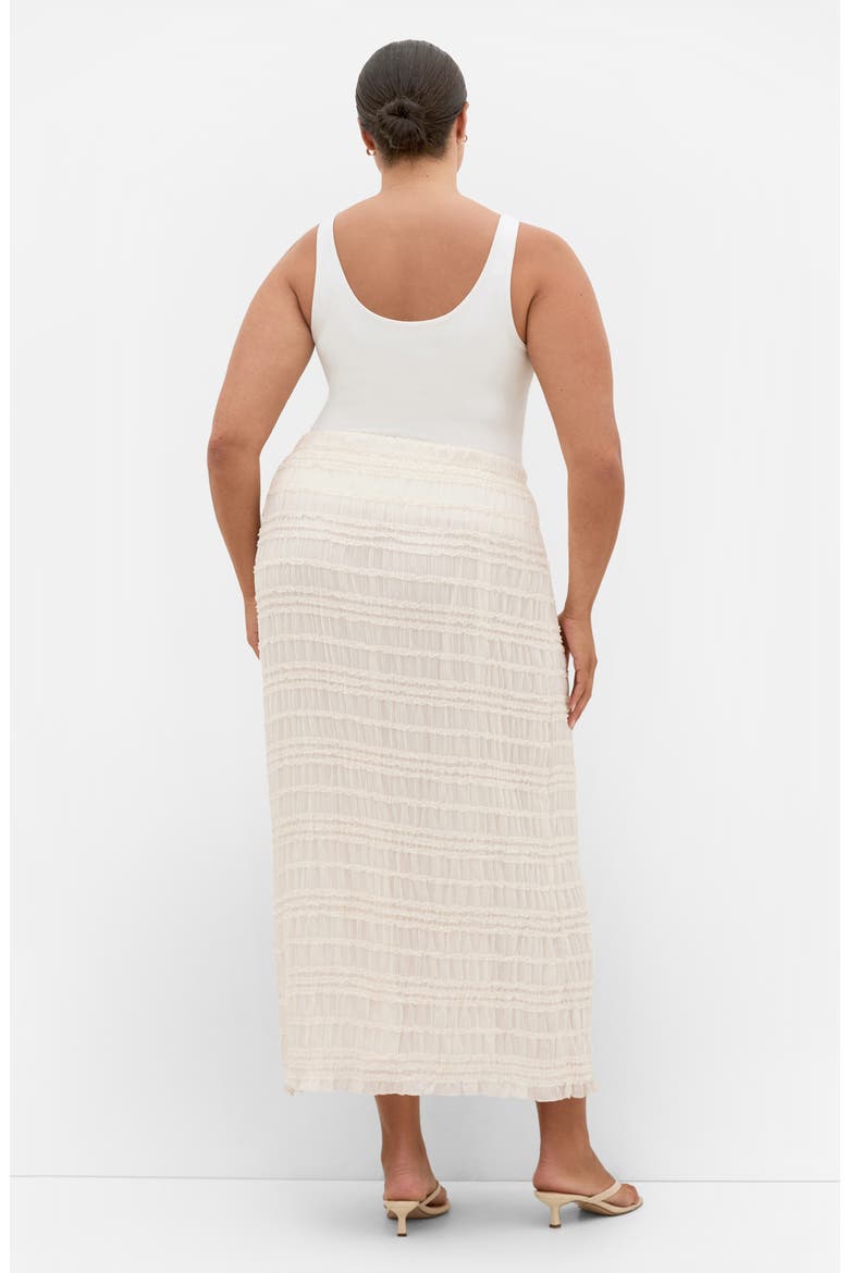 Emelia Smocked Midi Skirt, Alternate, color, CREME