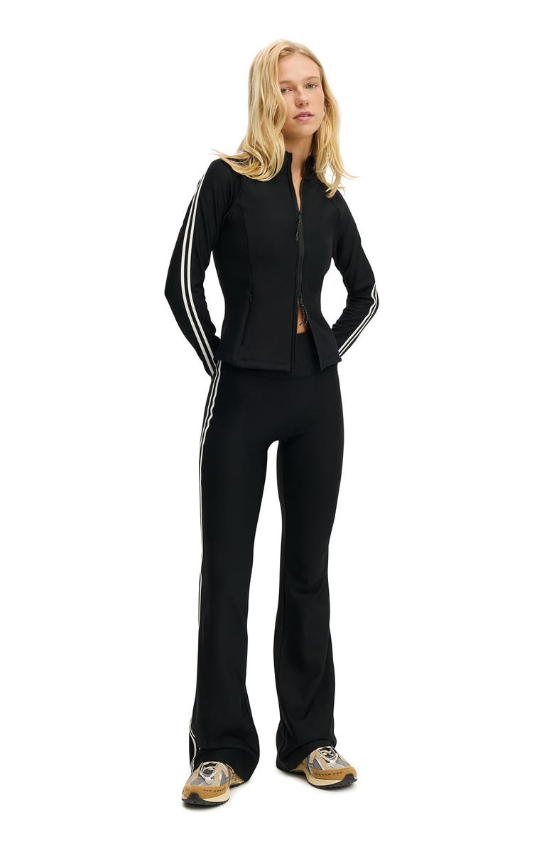 COTTON ON BODY Women's Active Fleece Lined Flare, Alternate, color, Black Black White Tape