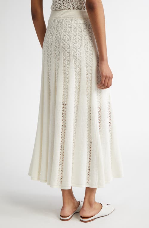 Shop Zimmermann Wylie Open Stitch Cotton Sweater Skirt In Ivory