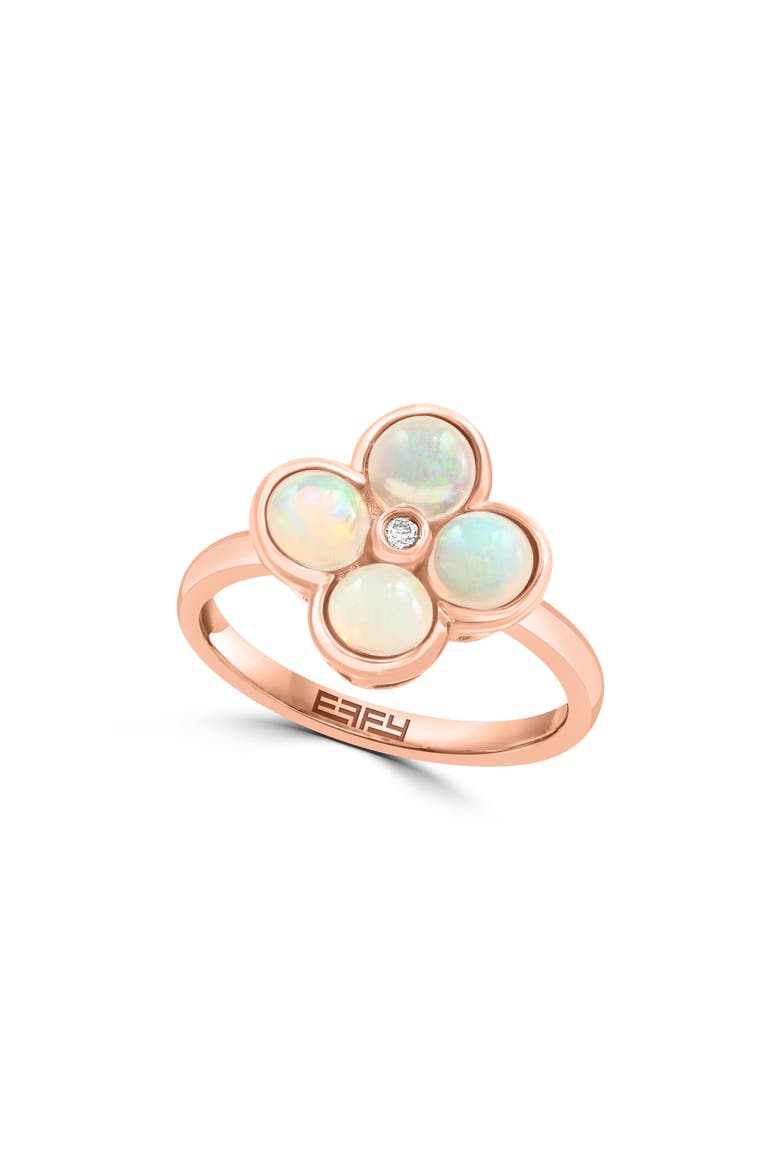 Diamond & Ethiopian Opal Ring, Main, color, WHITE/ROSE GOLD