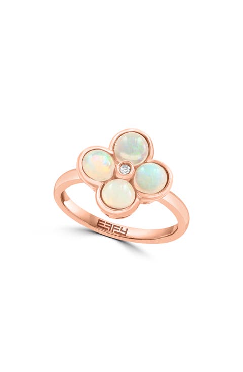 Diamond & Ethiopian Opal Ring