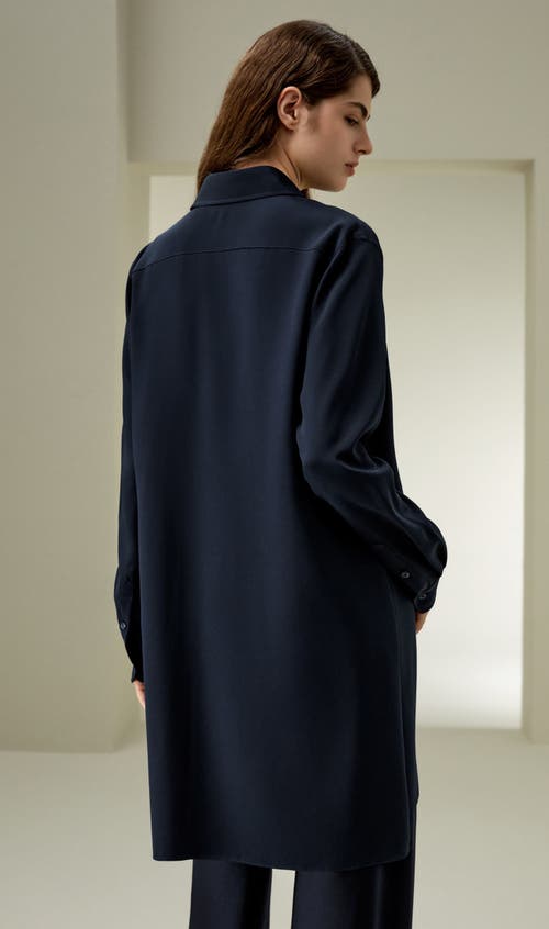 Lilysilk Classic Longline Silk Shirt In Multi