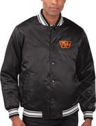 STARTER Men's Starter Black Washington Commanders Locker Room Satin Varsity Full-Snap Jacket